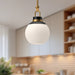 Copperfield One Light Pendant Aged Gold/Opal Matte Glass-Pendants-Alora-Lighting Design Store