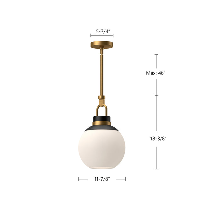 Copperfield One Light Pendant Aged Gold/Clear Glass-Pendants-Alora-Lighting Design Store
