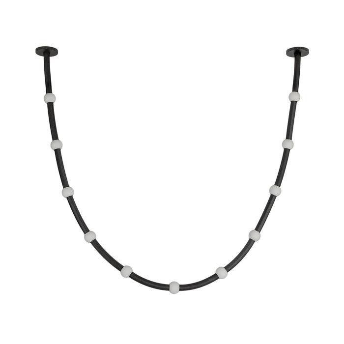 Corda LED Pendant Black/Opal Glass-Linear/Island-Kuzco Lighting-Lighting Design Store