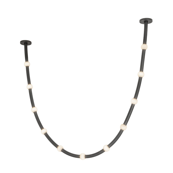 Corda LED Pendant Black/Opal Glass-Linear/Island-Kuzco Lighting-Lighting Design Store