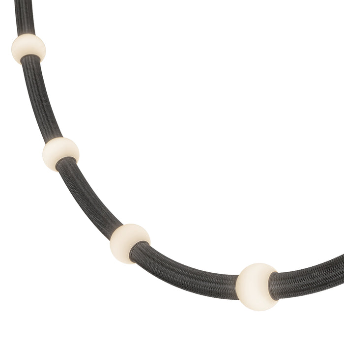 Corda LED Pendant Black/Opal Glass-Linear/Island-Kuzco Lighting-Lighting Design Store