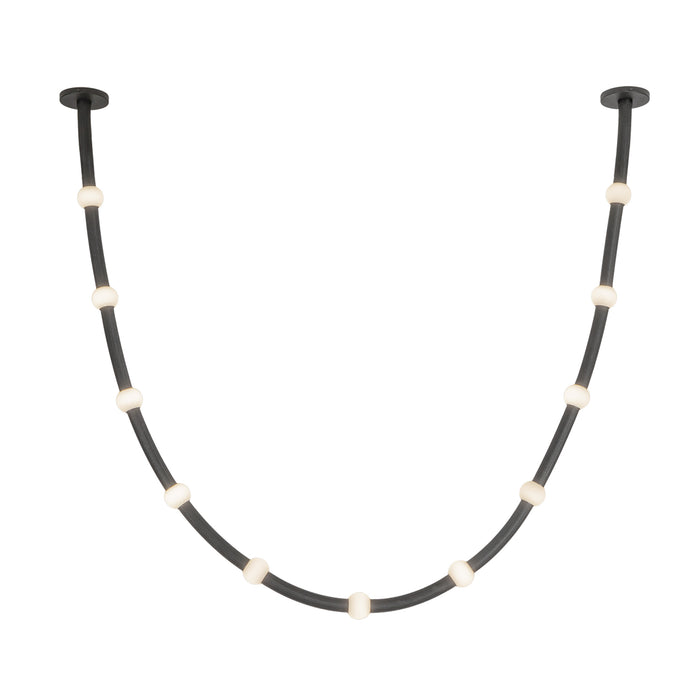 Corda LED Pendant Black/Opal Glass-Linear/Island-Kuzco Lighting-Lighting Design Store