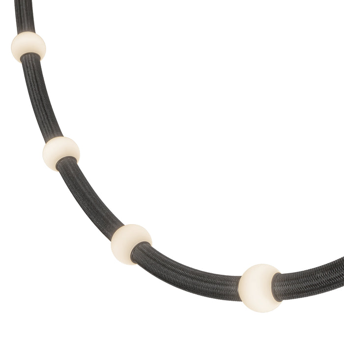 Corda LED Pendant Black/Opal Glass-Large Chandeliers-Kuzco Lighting-Lighting Design Store