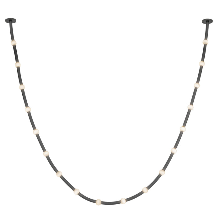 Corda LED Pendant Black/Opal Glass-Linear/Island-Kuzco Lighting-Lighting Design Store