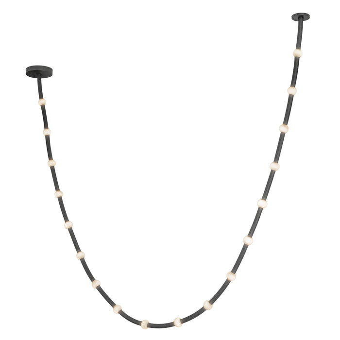 Corda LED Pendant Black/Opal Glass-Pendants-Kuzco Lighting-Lighting Design Store