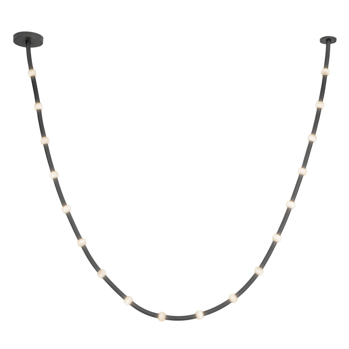 Corda LED Pendant Black/Opal Glass-Pendants-Kuzco Lighting-Lighting Design Store