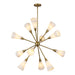 Cosmo 12 Light Chandelier Brushed Gold/Glossy Ribbed Opal Glass-Large Chandeliers-Alora-Lighting Design Store