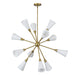 Cosmo 12 Light Chandelier Brushed Gold/Glossy Ribbed Opal Glass-Large Chandeliers-Alora-Lighting Design Store