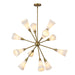 Cosmo 12 Light Chandelier Brushed Gold/Glossy Ribbed Opal Glass-Large Chandeliers-Alora-Lighting Design Store