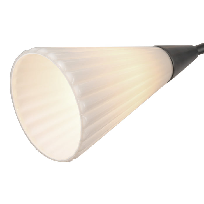 Cosmo 12 Light Chandelier Matte Black/Glossy Ribbed Opal Glass-Large Chandeliers-Alora-Lighting Design Store