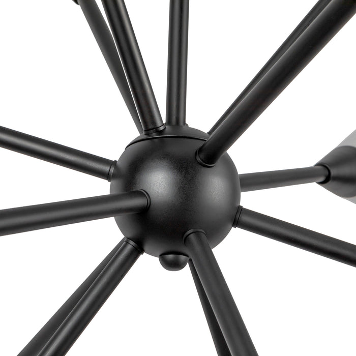 Cosmo 12 Light Chandelier Matte Black/Glossy Ribbed Opal Glass-Large Chandeliers-Alora-Lighting Design Store