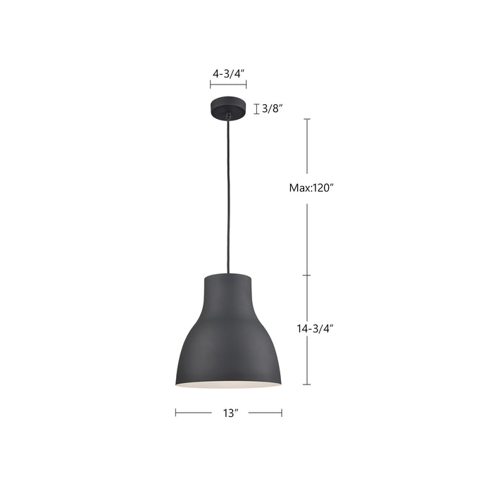 Cradle One Light Pendant Black-Mini Pendants-Kuzco Lighting-Lighting Design Store