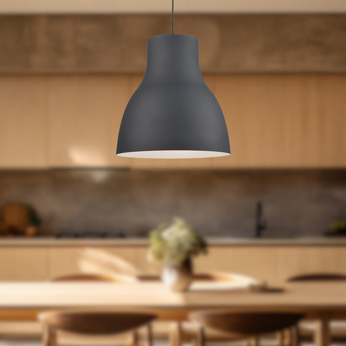 Cradle One Light Pendant Black-Pendants-Kuzco Lighting-Lighting Design Store