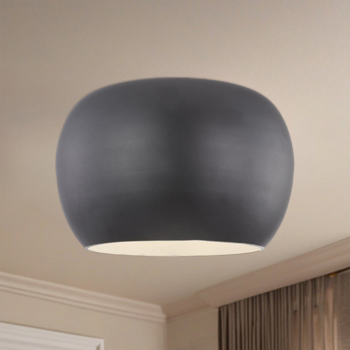 Croft LED Flush Mount Black/White-Flush Mounts-Kuzco Lighting-Lighting Design Store