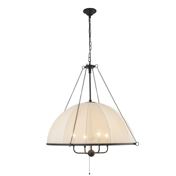 Crosby Four Light Chandelier Matte Black-Mid. Chandeliers-Alora-Lighting Design Store