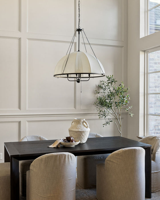 Crosby Four Light Chandelier Matte Black