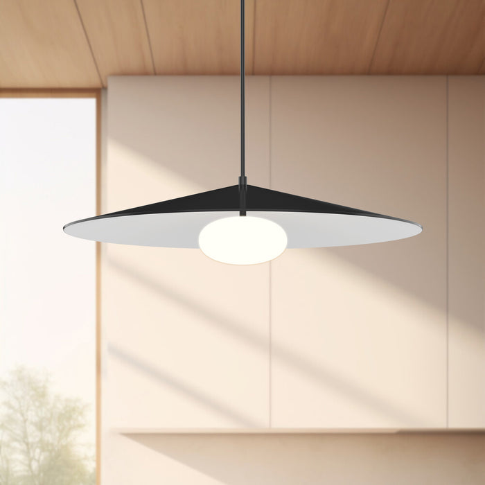 Cruz LED Pendant Metal - Black/White-Pendants-Kuzco Lighting-Lighting Design Store