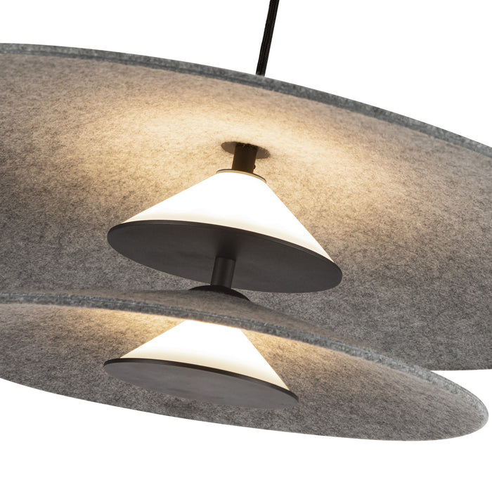 Cruz LED Pendant Felt - Gray-Pendants-Kuzco Lighting-Lighting Design Store