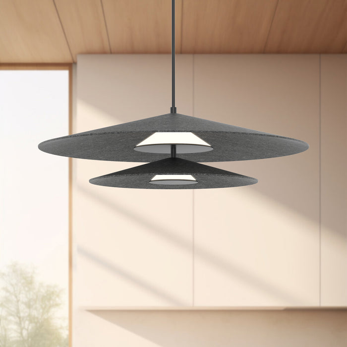 Cruz LED Pendant Felt - Gray-Pendants-Kuzco Lighting-Lighting Design Store