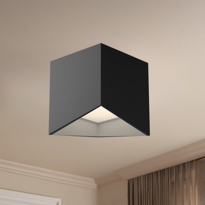 Cubix LED Flush Mount Black/White-Flush Mounts-Kuzco Lighting-Lighting Design Store