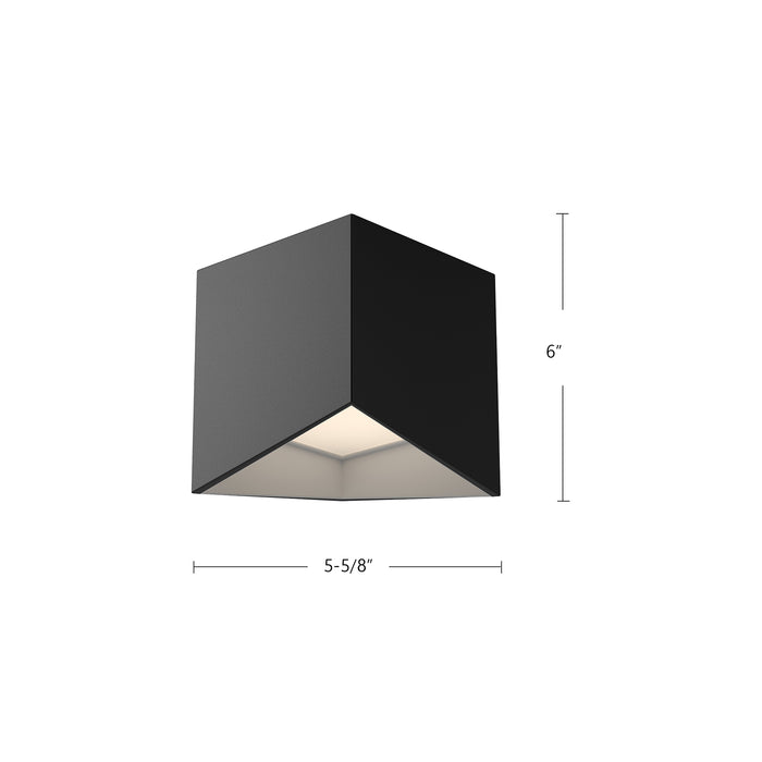 Cubix LED Flush Mount Black/White-Flush Mounts-Kuzco Lighting-Lighting Design Store