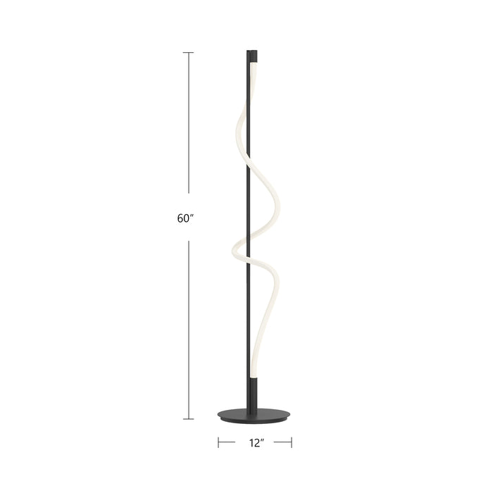 Cursive LED Floor Lamp Black-Lamps-Kuzco Lighting-Lighting Design Store