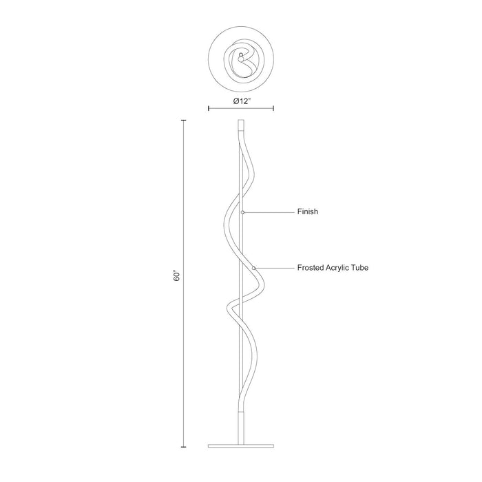 Cursive LED Floor Lamp Black-Lamps-Kuzco Lighting-Lighting Design Store