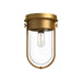 Cyrus One Light Flush Mount Aged Gold/Clear Glass-Flush Mounts-Alora-Lighting Design Store