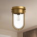 Cyrus One Light Flush Mount Aged Gold/Clear Glass-Flush Mounts-Alora-Lighting Design Store