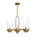 Cyrus Three Light Linear Pendant Aged Gold/Clear Glass-Mini Chandeliers-Alora-Lighting Design Store