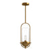 Cyrus One Light Pendant Aged Gold/Clear Glass-Mini Pendants-Alora-Lighting Design Store