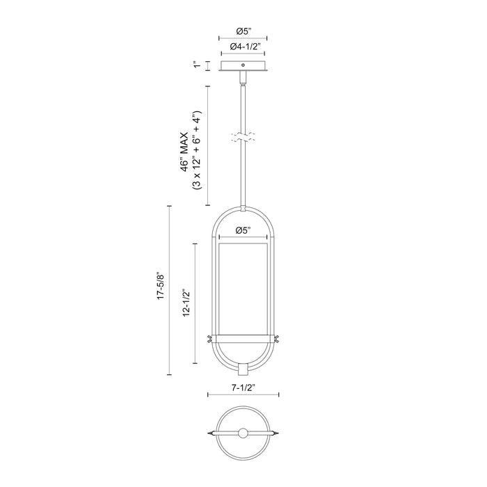 Cyrus One Light Pendant Clear Glass/Matte Black-Mini Pendants-Alora-Lighting Design Store