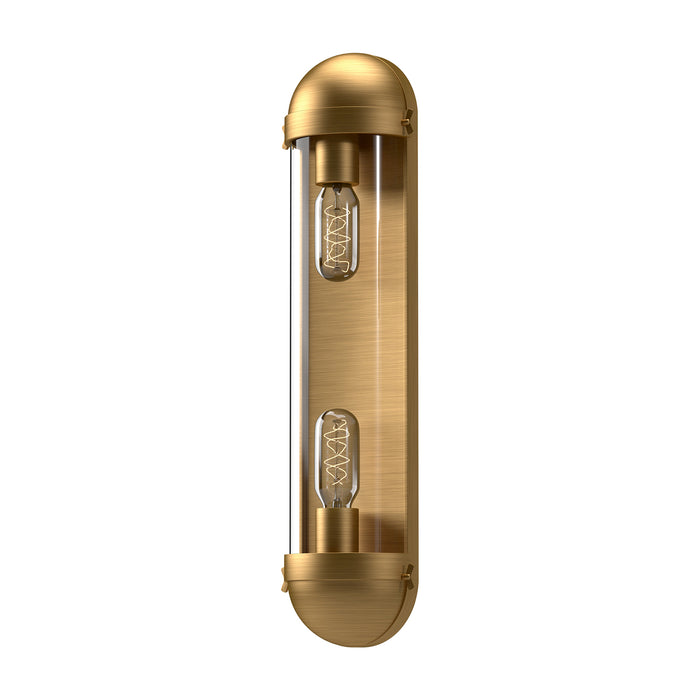 Cyrus Two Light Bathroom Fixtures Aged Gold/Clear Glass-Bathroom Fixtures-Alora-Lighting Design Store