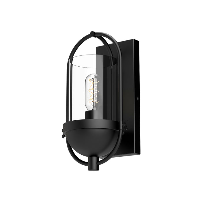 Cyrus One Light Vanity Clear Glass/Matte Black-Sconces-Alora-Lighting Design Store