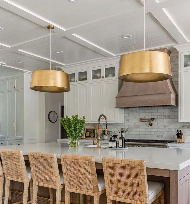 Halo Three Light Pendant Gild-Pendants-Visual Comfort Signature-Lighting Design Store