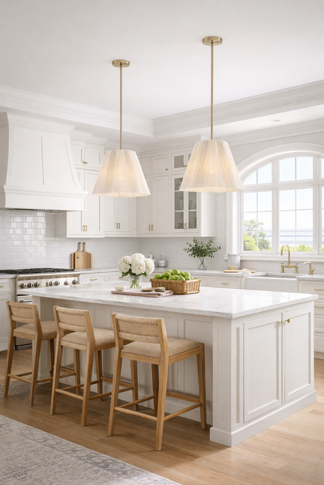 Rosa Four Light Pendant Noble Brass