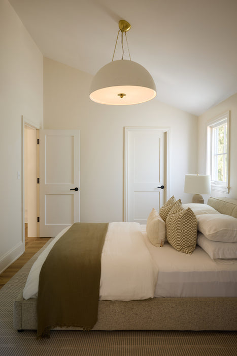 Chiswick Four Light Pendant Aged Brass/White Plaster-Pendants-Hudson Valley-Lighting Design Store