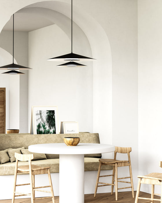 Cruz LED Pendant Metal - Black/White-Pendants-Kuzco Lighting-Lighting Design Store