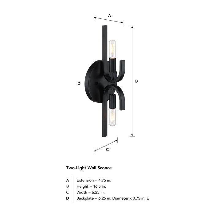 Skye Two Light Wall Sconce-Sconces-Designers Fountain-Lighting Design Store