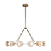 Dahlia LED Chandelier Vintage Brass/Alabaster-Large Chandeliers-Alora-Lighting Design Store