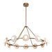 Dahlia LED Chandelier Vintage Brass/Alabaster-Large Chandeliers-Alora-Lighting Design Store