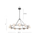 Dahlia LED Chandelier Urban Bronze/Alabaster-Large Chandeliers-Alora-Lighting Design Store