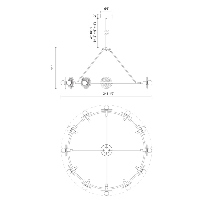Dahlia LED Chandelier Urban Bronze/Alabaster-Large Chandeliers-Alora-Lighting Design Store