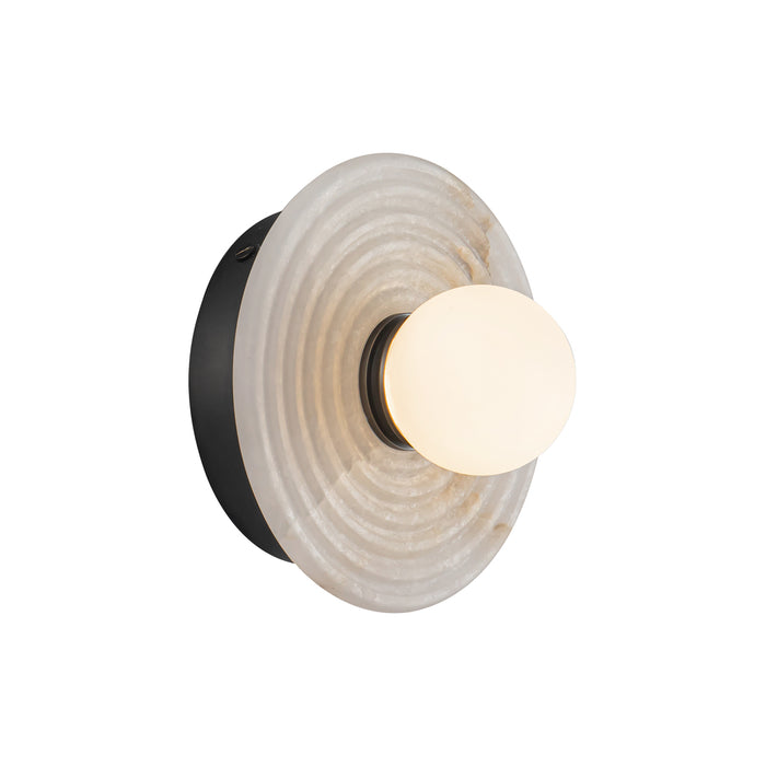Dahlia LED Vanity Urban Bronze/Alabaster-Sconces-Alora-Lighting Design Store