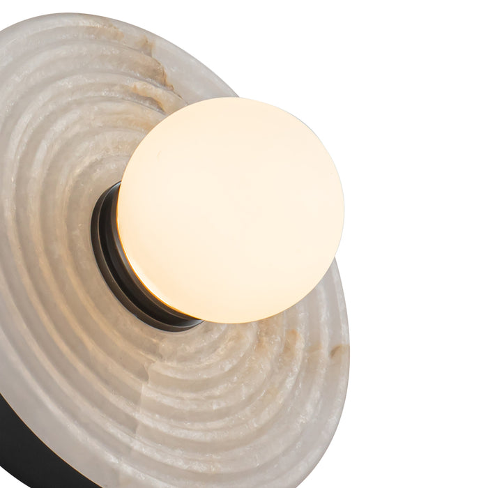Dahlia LED Vanity Urban Bronze/Alabaster-Sconces-Alora-Lighting Design Store