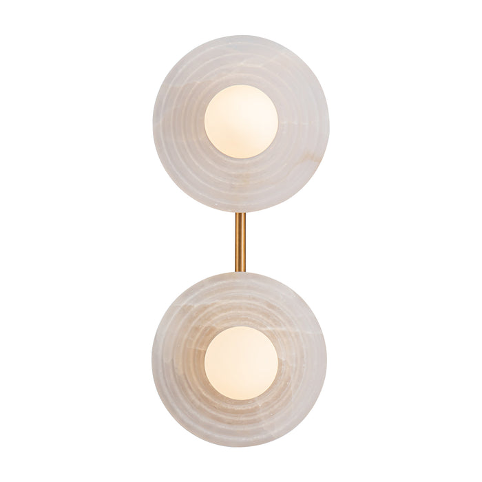 Dahlia LED Vanity Vintage Brass/Alabaster-Bathroom Fixtures-Alora-Lighting Design Store