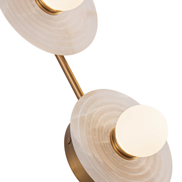 Dahlia LED Vanity Vintage Brass/Alabaster-Bathroom Fixtures-Alora-Lighting Design Store