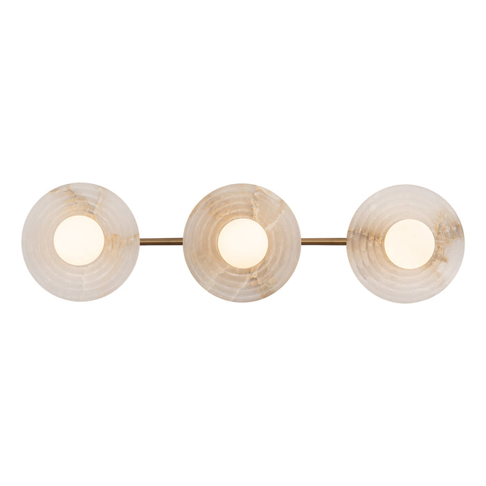 Dahlia LED Vanity Vintage Brass/Alabaster-Bathroom Fixtures-Alora-Lighting Design Store