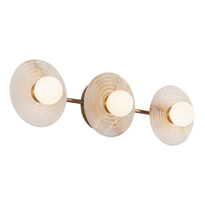 Dahlia LED Vanity Vintage Brass/Alabaster-Bathroom Fixtures-Alora-Lighting Design Store