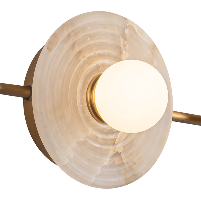 Dahlia LED Vanity Vintage Brass/Alabaster-Bathroom Fixtures-Alora-Lighting Design Store